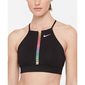 Nike Womens Black Indy Rainbow Ladder Bra, Small